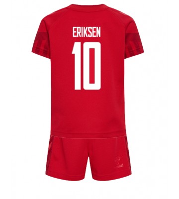 Danmark Christian Eriksen #10 Hjemmebanesæt Børn VM 2022 Kort ærmer (+ korte bukser)